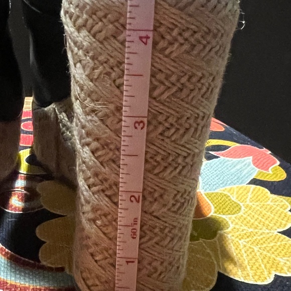 Mia 2 black leather platform espadrille wedges size 10 - Picture 6 of 10